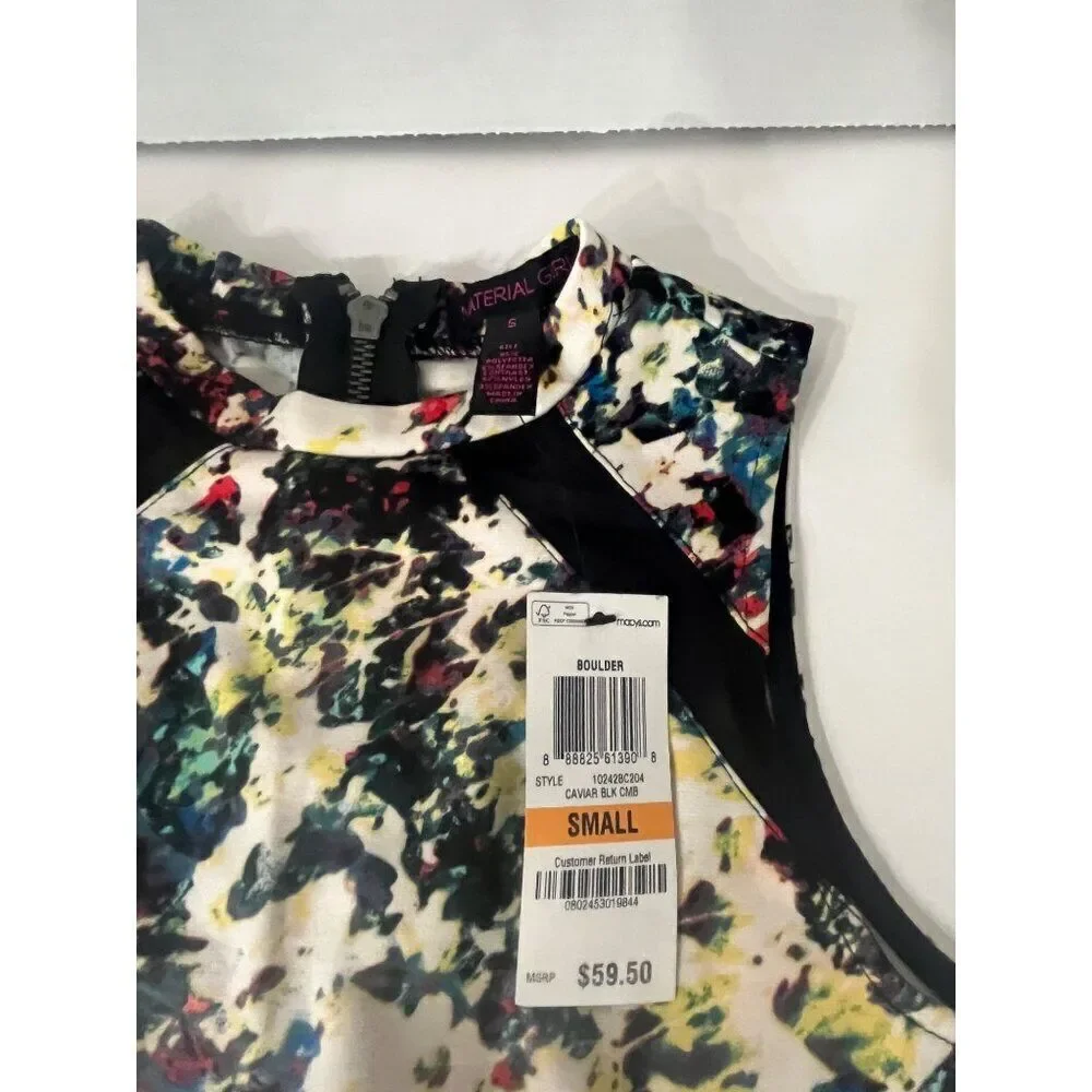 $59.00 Material Girl Junior’s Sleeveless Floral Print Bodyco, Multi, Size S - Picture 6 of 14